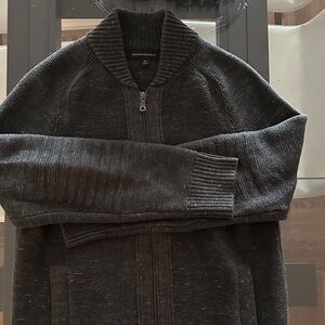 Banana Republic Men’s Dark Green Zip-Up Shawl Collar Sweater